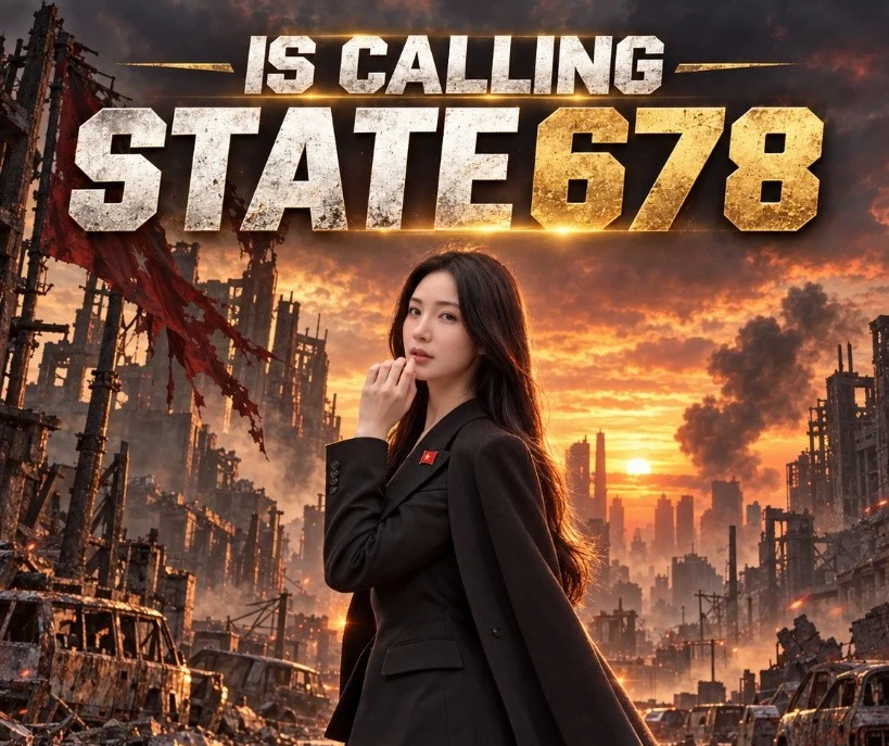 President Fischl in front of a burning city: State 678 is calling